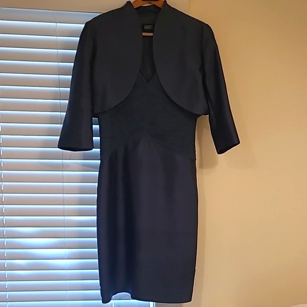 Adrianna Papell silk dress with jacket